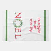 Linge De Cuisine Wreath d'hiver peinte à la main PERSONNALISER (Horizontal)