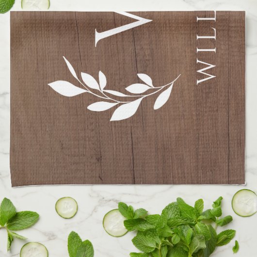 Linge De Cuisine Wreath Wood Initial Monogramme Nom (Plié)