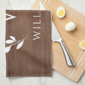 Linge De Cuisine Wreath Wood Initial Monogramme Nom (Quart Plié)