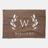 Linge De Cuisine Wreath Wood Initial Monogramme Nom (Horizontal)