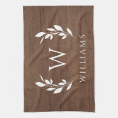 Linge De Cuisine Wreath Wood Initial Monogramme Nom (Vertical)