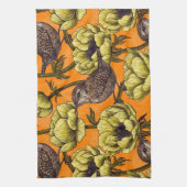 Linge De Cuisine Wrens dans le jardin d'anémones jaunes (Vertical)