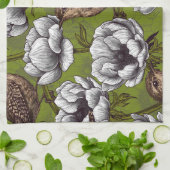 Linge De Cuisine Wrens in the white anemone garden (Plié)