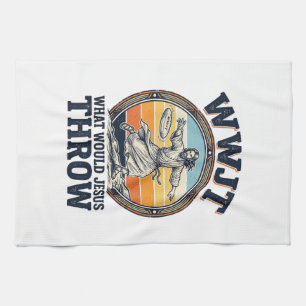 Linge De Cuisine WWJT Que jetterait Jésus T-shirt vintage disque_1