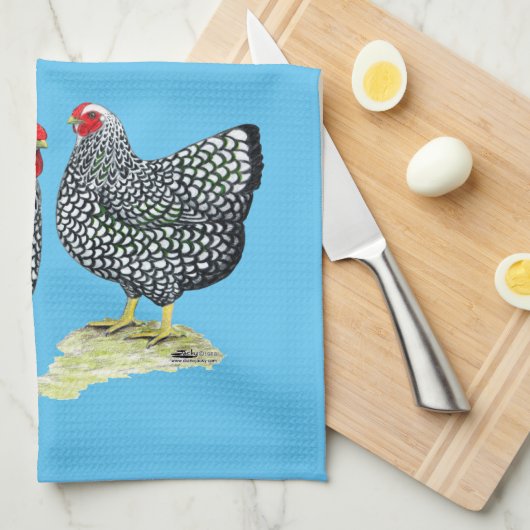 Linge De Cuisine Wyandottes Paire en argent (Quart Plié)