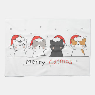 Linge De Cuisine Xmas Gift | Merry Christmas With Cat