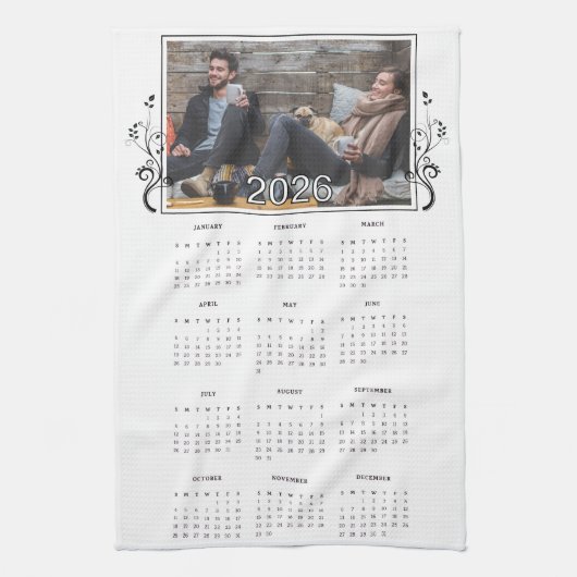 Linge De Cuisine Year 2026 Photo Calendar with Foliage  (Vertical)