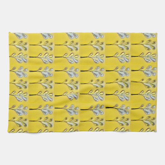 Linge De Cuisine Yellow Fern Kitchen Towel (Horizontal)