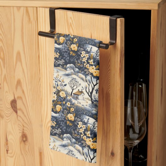 Linge De Cuisine Yellow Flowers In The Valley (Pliage en tiers)