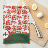 Linge De Cuisine Yellow Labrador Motif Monogramme Chien de Noël (Quart Plié)