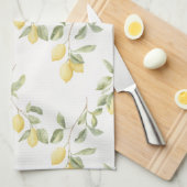 Linge De Cuisine Yellow Lemons Fruit   (Quart Plié)
