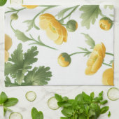 Linge De Cuisine Yellow Poppies kitchen towel (Plié)