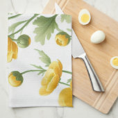 Linge De Cuisine Yellow Poppies kitchen towel (Quart Plié)