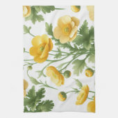 Linge De Cuisine Yellow Poppies kitchen towel (Vertical)