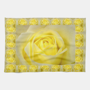 Linge De Cuisine Yellow rose Closeup