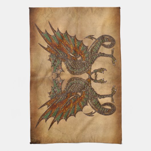 Linge De Cuisine Yes Old Medieval Dragon Design (Vertical)