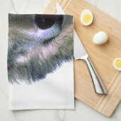 Linge De Cuisine Yeux de loup gris (Quart Plié)