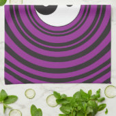 Linge De Cuisine Yin Yang Taijitu symbole Cercles noirs violets (Plié)