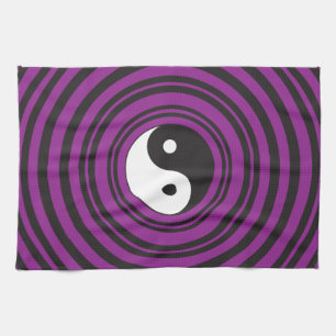 Linge De Cuisine Yin Yang Taijitu symbole Cercles noirs violets