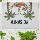 Linge De Cuisine Yo Santa Drôle Été Noël Tropical Vacances (Plié)