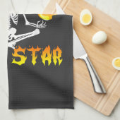 Linge De Cuisine Yoga de squelettes devient une star de l'enfer (Quart Plié)