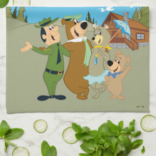 Linge De Cuisine Yogi Ours et amis Accueil chaleureux