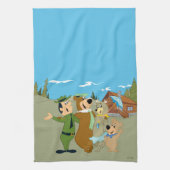 Linge De Cuisine Yogi Ours et amis Accueil chaleureux (Vertical)