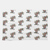 Linge De Cuisine Yorkie Chien race Geo Silhouette Plaid (Horizontal)