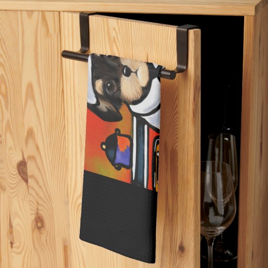 LINGE DE CUISINE YORKIE POO     (Pliage en tiers)