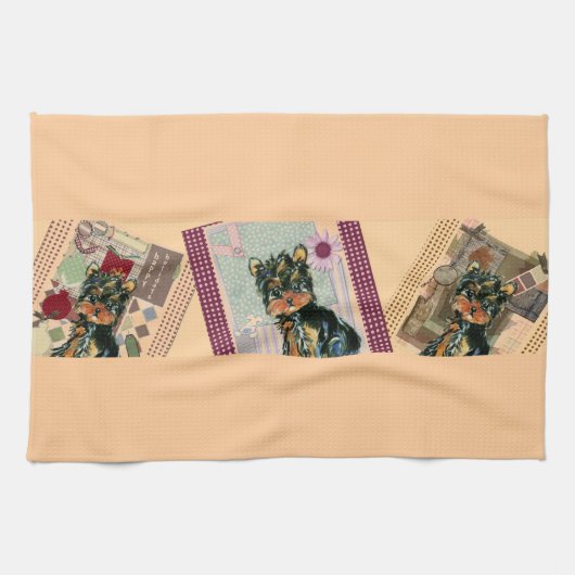 LINGE DE CUISINE YORKIES DE FÊTE (Horizontal)