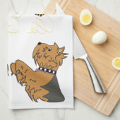 Linge De Cuisine Yorkies et abeilles (Quart Plié)