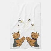 Linge De Cuisine Yorkies et abeilles (Vertical)
