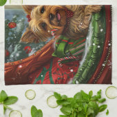 Linge De Cuisine Yorkshire Terrier Chien Fête de Noël (Plié)