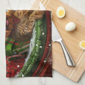 Linge De Cuisine Yorkshire Terrier Chien Fête de Noël (Quart Plié)