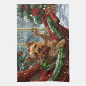Linge De Cuisine Yorkshire Terrier Chien Fête de Noël (Vertical)