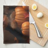 Linge De Cuisine Yorkshire Terrier Chiot Automne Citrouille délice (Quart Plié)