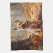 Linge De Cuisine Yorkshire Terrier en automne Leaves automne Inspir (Vertical)