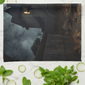 Linge De Cuisine Yorkshire Terrier Halloween effrayant (Plié)