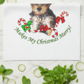 Linge De Cuisine Yorkshire Terrier Noël (Plié)