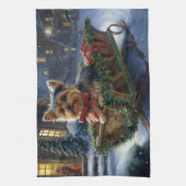 Linge De Cuisine Yorkshire Terrier Saison de Noël festive (Vertical)
