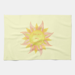 Linge De Cuisine "You are my Sunshine" Citation amusante Aquarelle 