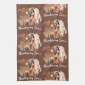 Linge De Cuisine Young Native American Posing on Wood Wall (Vertical)