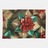 Linge De Cuisine Yuletide Opulence : Threads dorés de Noël (Horizontal)