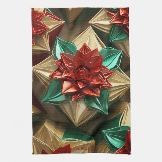 Linge De Cuisine Yuletide Opulence : Threads dorés de Noël (Vertical)