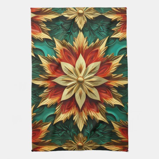 Linge De Cuisine Yuletide Opulence : Threads dorés de Noël (Vertical)