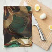 Linge De Cuisine Yuletide Opulence : Threads dorés de Noël (Quart Plié)