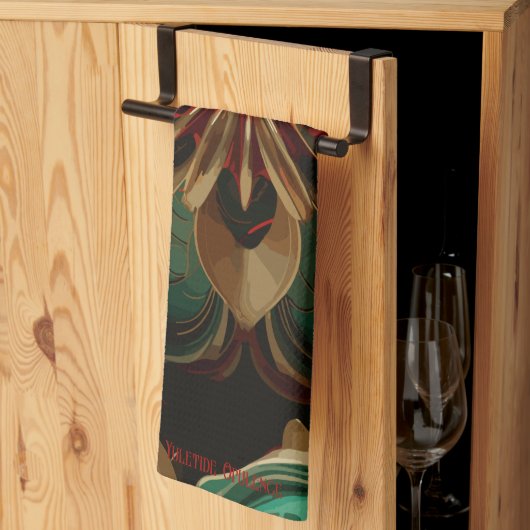 Linge De Cuisine Yuletide Opulence : Threads dorés de Noël (Pliage en tiers)