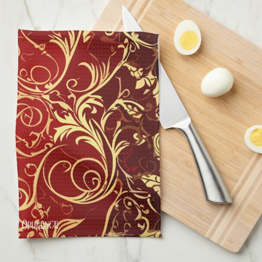 Linge De Cuisine Yuletide Opulence : Threads dorés de Noël (Quart Plié)