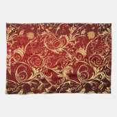 Linge De Cuisine Yuletide Opulence : Threads dorés de Noël (Horizontal)