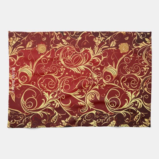 Linge De Cuisine Yuletide Opulence : Threads dorés de Noël (Horizontal)